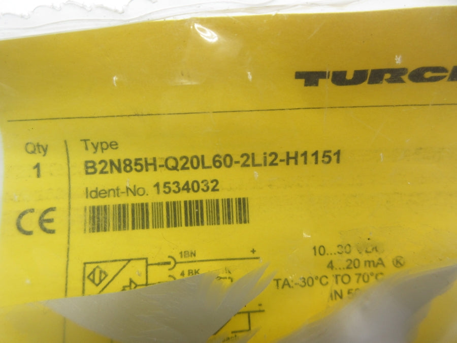 TURCK B2N85H-Q20L60-2LI2-H1151 1534032 10-30VDC NSMP