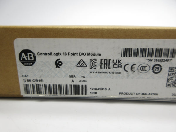 ALLEN BRADLEY 1756-OB16I SER. A F/W 3.003 24VDC NSMP