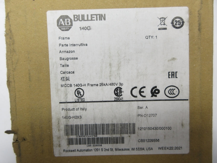 ALLEN BRADLEY 140G-H2X3 SER. A (BR/WH) NSMP