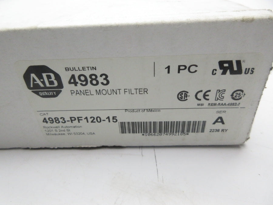 ALLEN BRADLEY 4983-PF120-15 SER. A 120VAC 15A (WH) NSMP