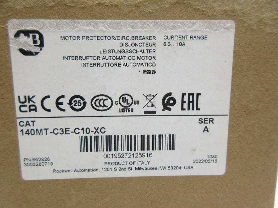 INDUSTRIAL SPARE PART 140MT-C3E-C10-XC SER. A 6.3-10A (BR/WH) NSMP