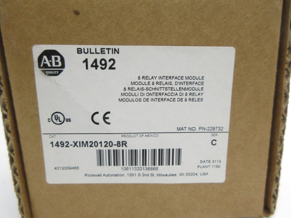 ALLEN BRADLEY 1492-XIM20120-8R SER. C 96-132VAC (BR/WH) NSMP