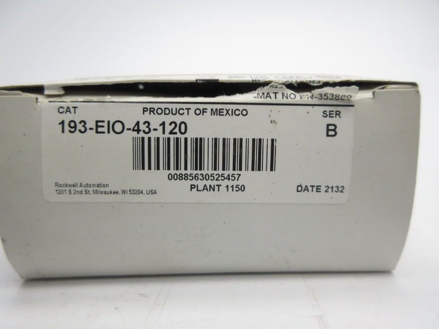 INDUSTRIAL SPARE PART 193-EIO-43-120 SER. B F/W 7.006 120VAC (WH) NSMP