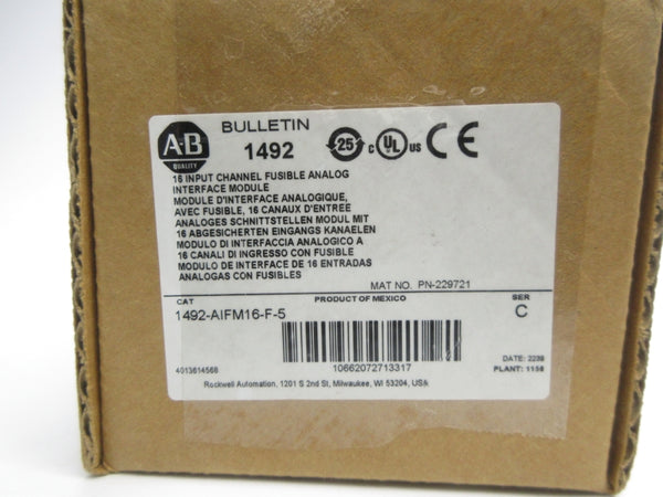 INDUSTRIAL SPARE PART 1492-AIFM16-F-5 SER. C 10-30VDC (BR/WH) NSMP