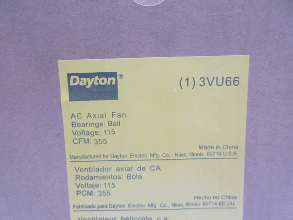 DAYTON 3VU66 115V 0.27/0.25A NSMP