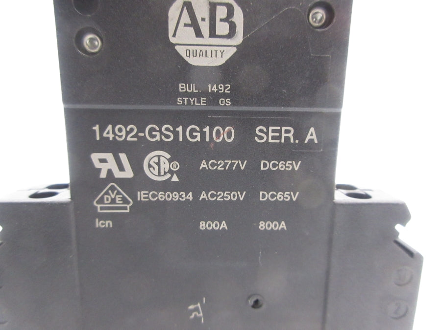 ALLEN BRADLEY 1492-GS1G100 SER. A 277VAC 10A NSNP