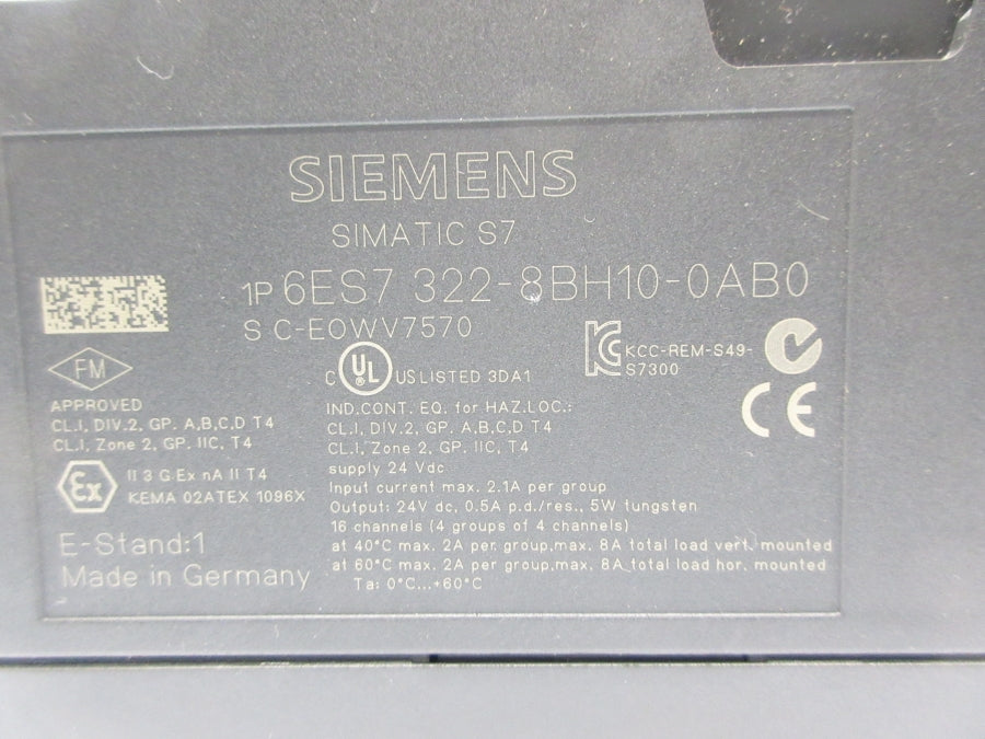 SIEMENS 6ES7322-8BH10-0AB0 24VDC NSNP