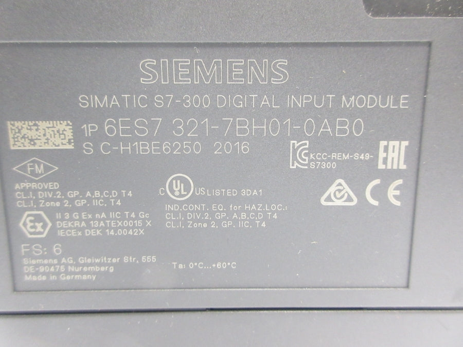 SIEMENS 6ES7321-7BH01-0AB0 24VDC NSNP