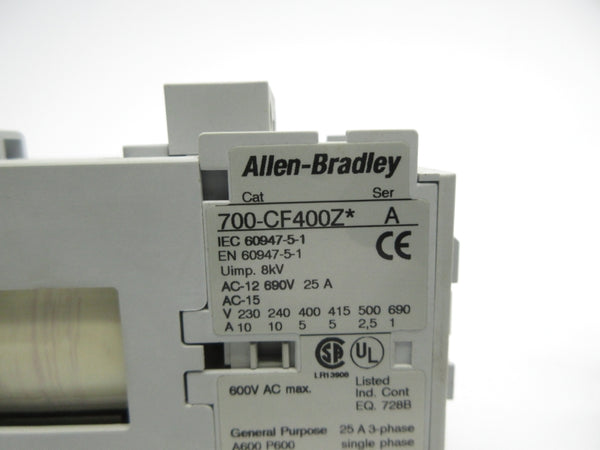 INDUSTRIAL SPARE PART 700-CF400ZP SER. A 115VDC NSNP