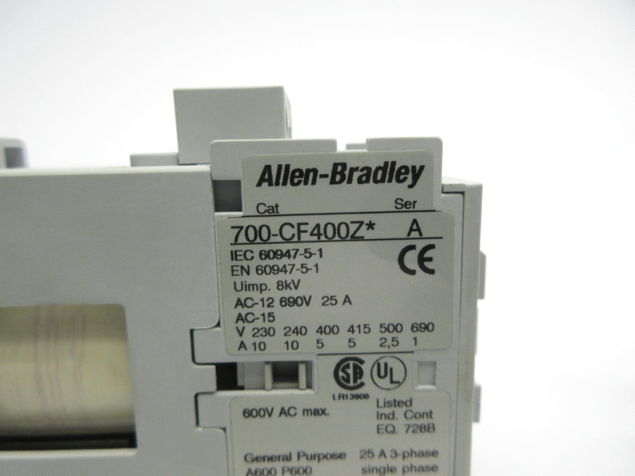 ALLEN BRADLEY 700-CF400ZP SER. A 115VDC NSNP