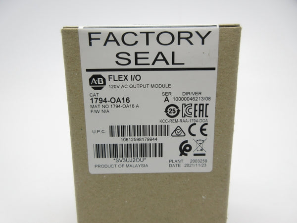 ALLEN BRADLEY 1794-OA16 SER. A DATE: 2021 NSFS