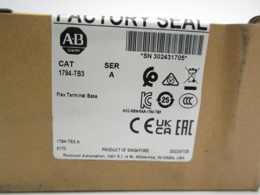 ALLEN BRADLEY 1794-TB3 SER. A DATE: 2022 NSFS