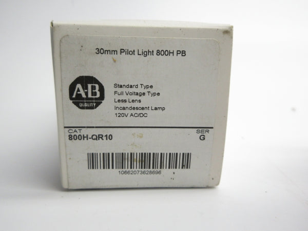 ALLEN BRADLEY 800H-QR10 SER. G 120VAC/DC (WH) NSFS