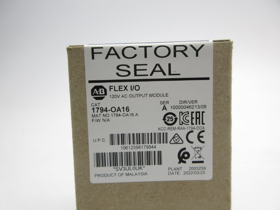 ALLEN BRADLEY 1794-OA16 SER. A 120VAC DATE: 2022 NSFS