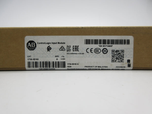 ALLEN BRADLEY 1756-IB16I SER. A F/W 3.004 DATE: 2022 NSFS