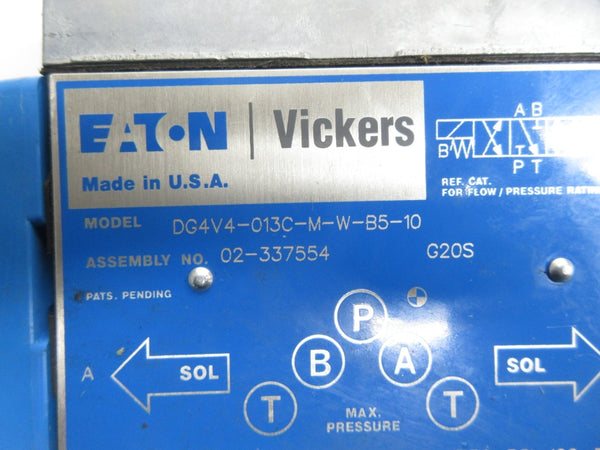 EATON DG4V4-013C-M-W-B5-10 02-337554 110/120V .85/.69A NSNP