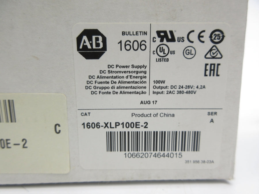ALLEN BRADLEY 1606-XLP100E-2 SER. A 380-480V 0.6A (WH) NSMP