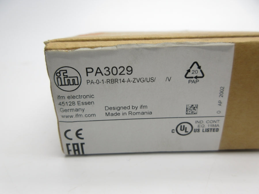 IFM EFECTOR PA3029 PA-0-1-RBR14-A-ZVG/US//V 9.6-32VDC NSMP