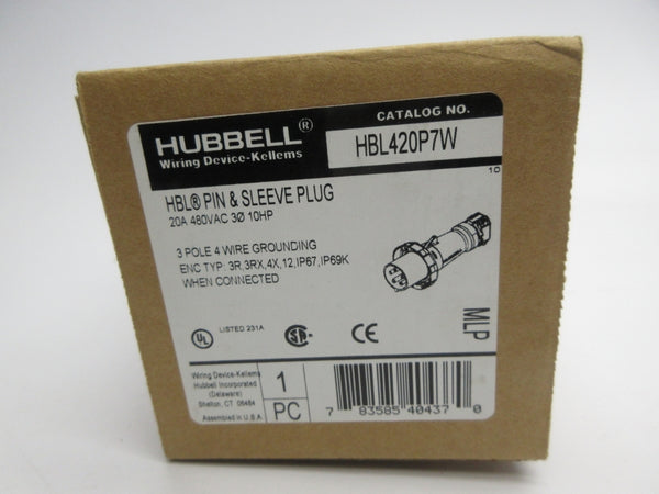 HUBBELL HBL420P7W 480VAC 20A (AS PICTURED) NSMP