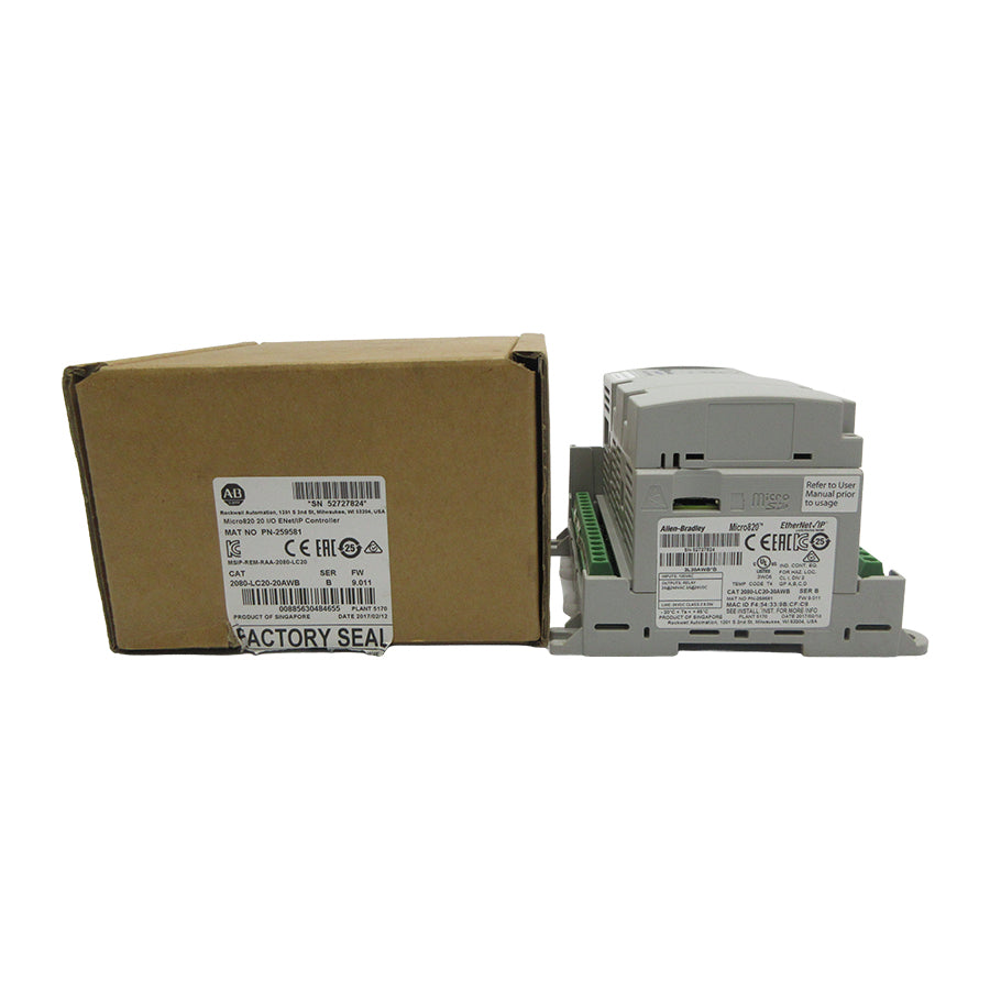 ALLEN BRADLEY 2080-LC20-20AWB SER. B F/W 9.011 120VAC NSMP