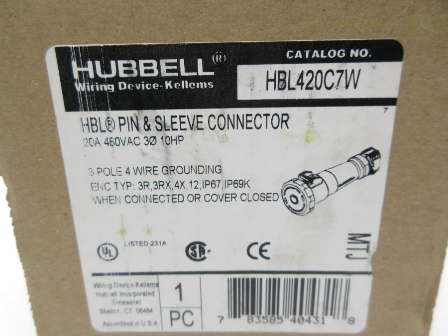 HUBBELL HBL420C7W 480VAC 20A (AS PICTURED) NSMP
