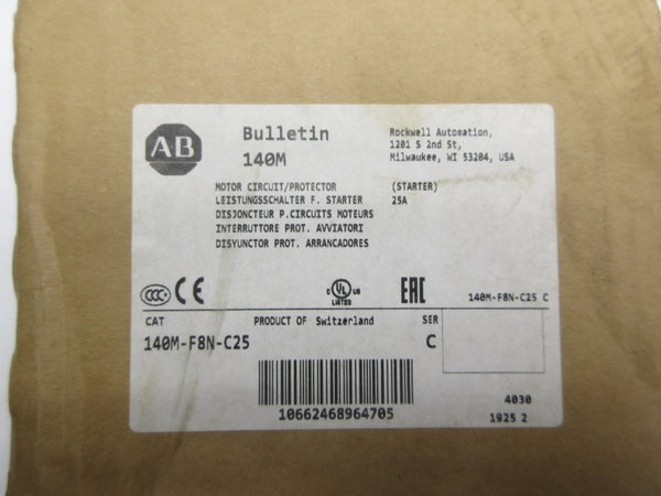 ALLEN BRADLEY 140M-F8N-C25 SER. C 25A (BR/WH) NSMP