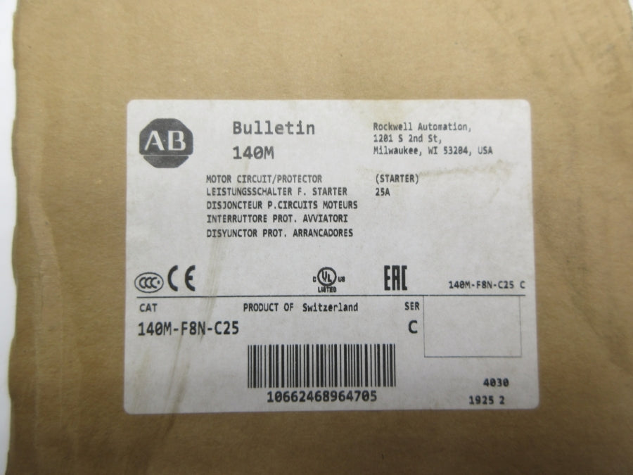 ALLEN BRADLEY 140M-F8N-C25 SER. C 25A (BR/WH) NSMP