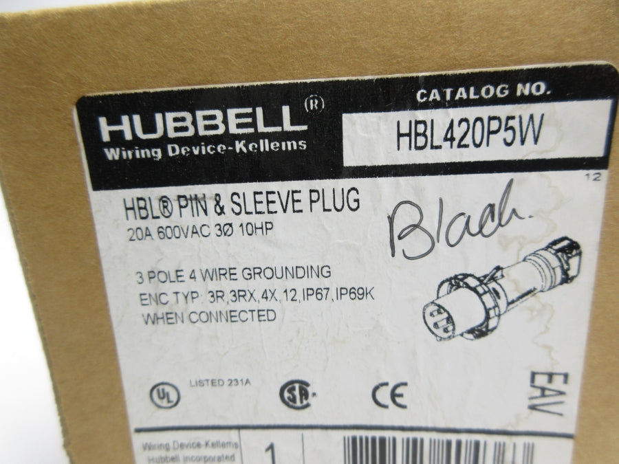 HUBBELL HBL420P5W 600VAC 20A (AS PICTURED) NSMP