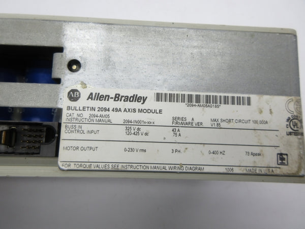 ALLEN BRADLEY 2094-AM05 SER. A F/W V1.85 UNMP