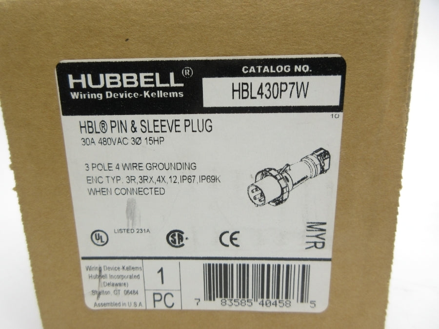 HUBBELL HBL430P7W 480VAC 30A (AS PICTURED) NSMP