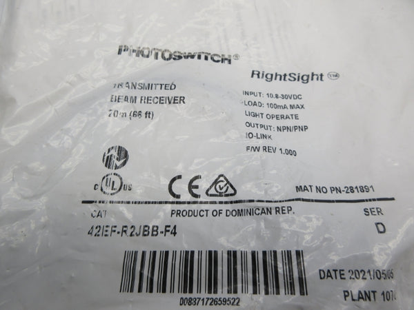 ALLEN BRADLEY 42EF-R2JBB-F4 SER. D 10.8-30VDC NSMP