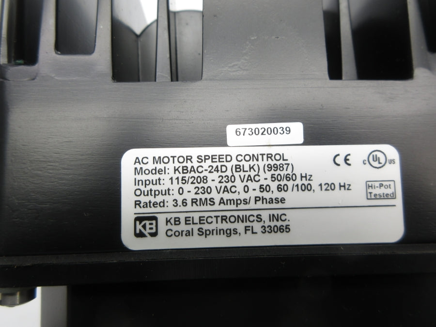 KB ELECTRONICS KBAC-24D(BLK) (9987) 115/208-230VAC NSNP