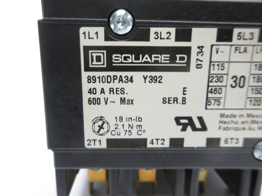 SQUARE D 8910DPA34V14 SER. B 24V 40A NSNP