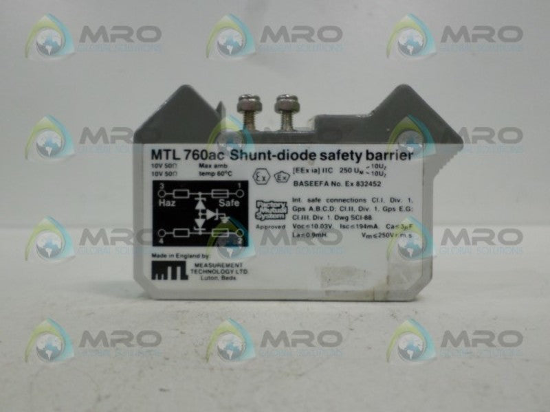 MEASUREMENT TECHNOLOGY MTL760ac SHUNT-DIODE SAFETY BARRIER UNMP
