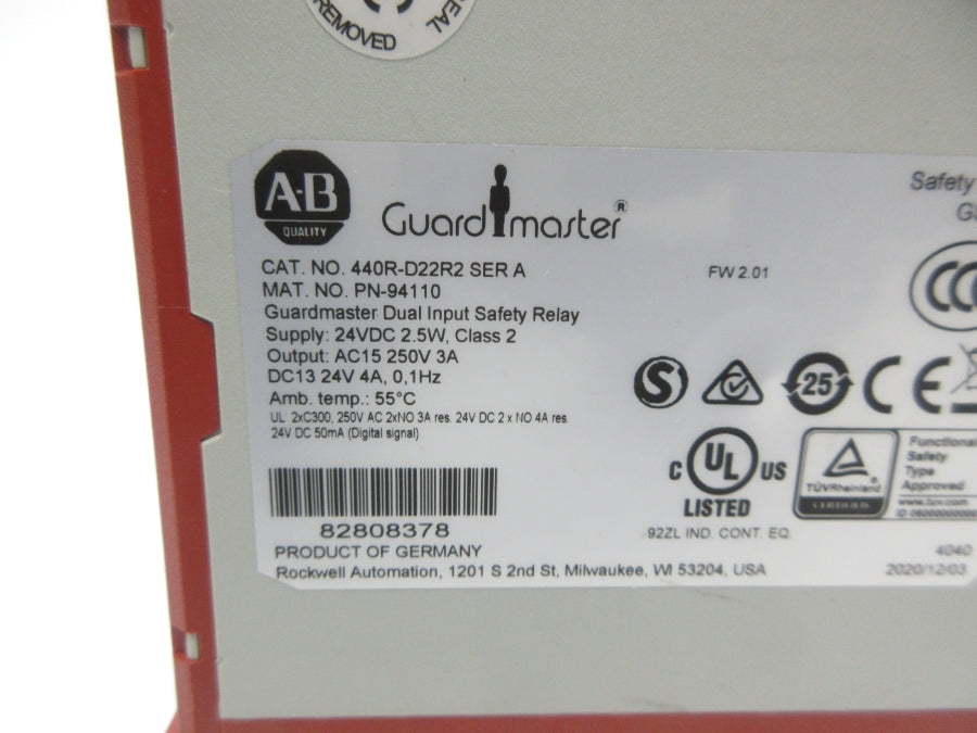 ALLEN BRADLEY 440R-D22R2 SER. A F/W 2.01 24VDC NSNP