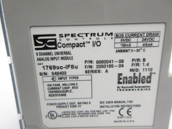 SPECTRUM 1769SC-IF8U SER. A F/W 1.4 24VDC NSNP
