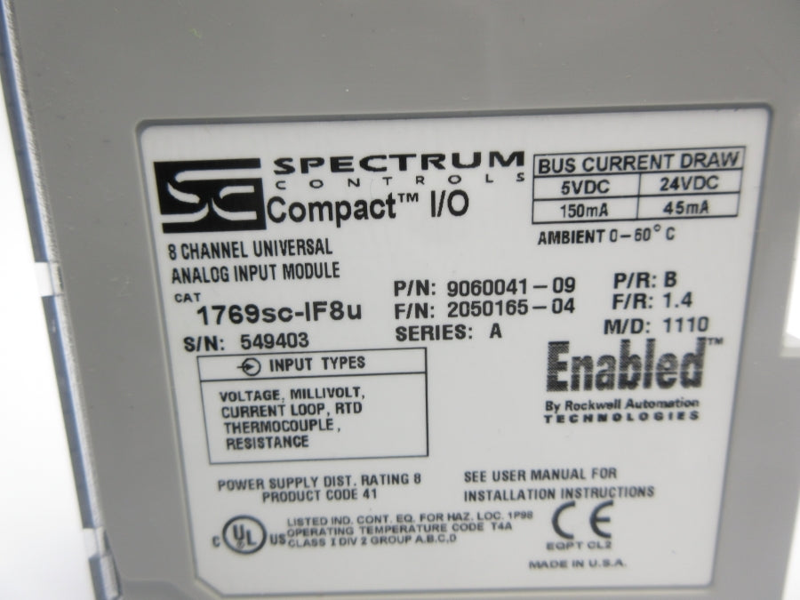 SPECTRUM 1769SC-IF8U SER. A F/W 1.4 24VDC NSNP