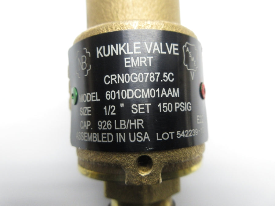 KUNKLE CRN0G0787.5C 6010DCM01AAM0150 150PSI 1/2" NSNP