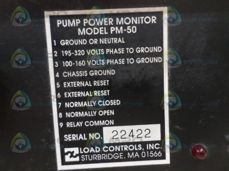 LOAD CONTROLS PM-50 PUMP POWER MONITOR NSNP