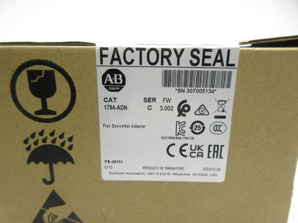 ALLEN BRADLEY 1794-ADN SER. C F/W 3.002 DATE: 2022 NSFS