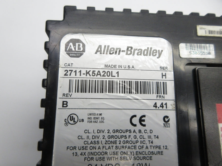 ALLEN BRADLEY 2711-K5A20L1 SER. H F/W 4.41 REV. B UNMP