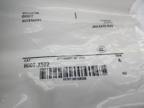ALLEN BRADLEY 800T-X522 SER. A NSMP