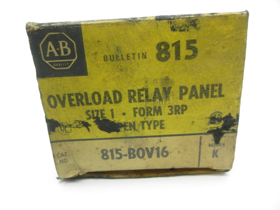 ALLEN BRADLEY 815-BOV16 SER. K 600VAC-DC (BK/YL) NSMP