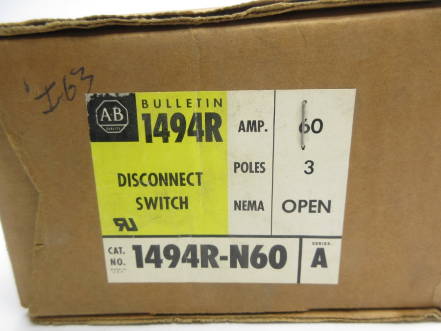 ALLEN BRADLEY 1494R-N60 SER. A 60A (AS PICTURED1) (BR/YL) NSMP