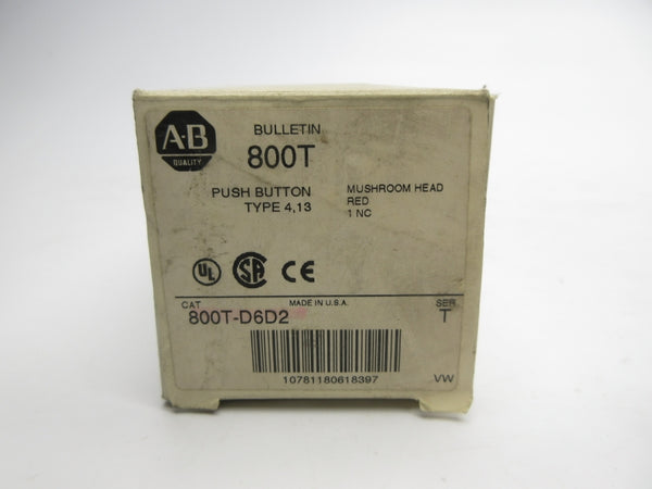 ALLEN BRADLEY 800T-D6D2 SER. T (AS PICTURED) (WH) NSMP