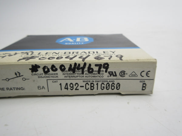 ALLEN BRADLEY 1492-CB1G060 SER. B 277VAC 6A (BK/BL) NSMP