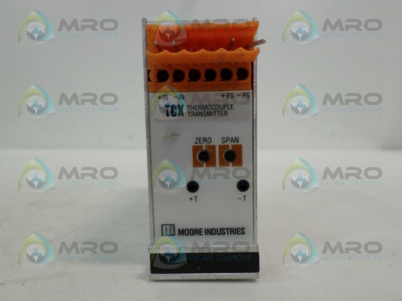 MOORE TCX/J10-20MVFS/4-20MA/12-42DC-RTB-FA THERMOCOUPLE TRANSMITTER UNMP