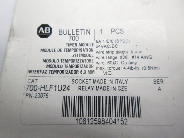 INDUSTRIAL SPARE PART 700-HLF1U24 SER. A 24VDC 6A (WH) NSMP