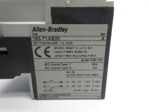 ALLEN BRADLEY 193-T1AB20 SER. A 1.4-2.0A NSNP
