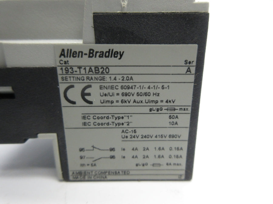INDUSTRIAL SPARE PART 193-T1AB20 SER. A 1.4-2.0A NSNP